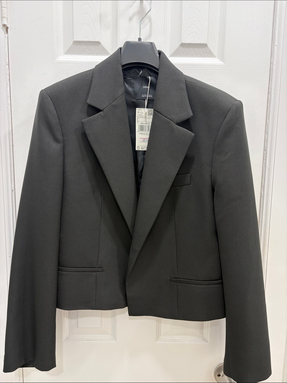 Mango Women's Black Cropped Blazer Jacket